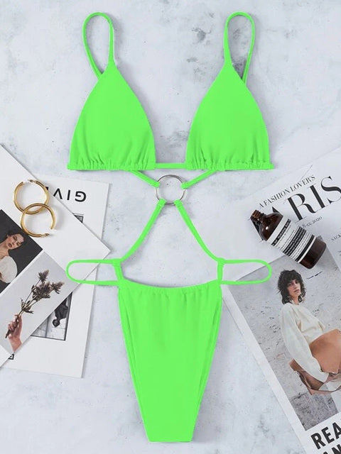 Backless high cut out G-string monokini swimwear with micro thong design, by The Clothing Company Sydney, showcasing sleek, minimal coverage.