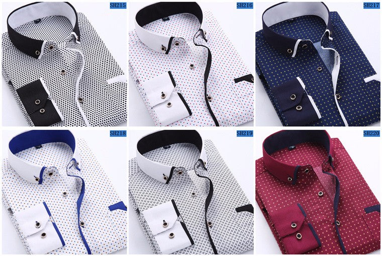 Mens Formal Business Long Sleeved Slim Fit Printed Shirt The Clothing Company Sydney