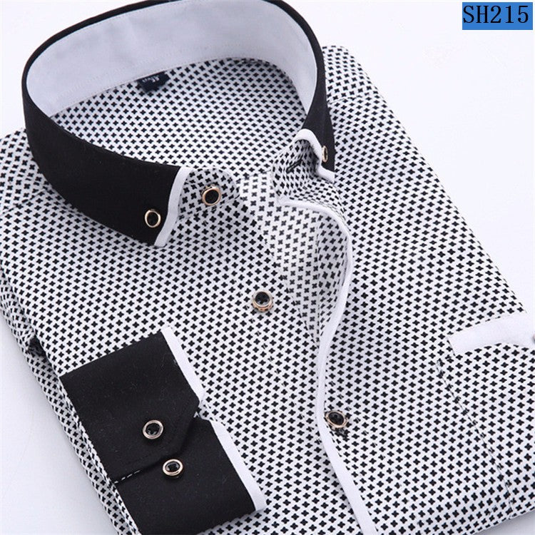 Mens Formal Business Long Sleeved Slim Fit Printed Shirt The Clothing Company Sydney