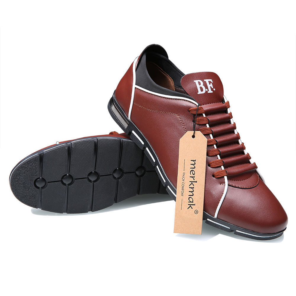 Casual men's leather flat loafers with lace-up design from The Clothing Company Sydney, featuring a sleek, comfortable shoe style.