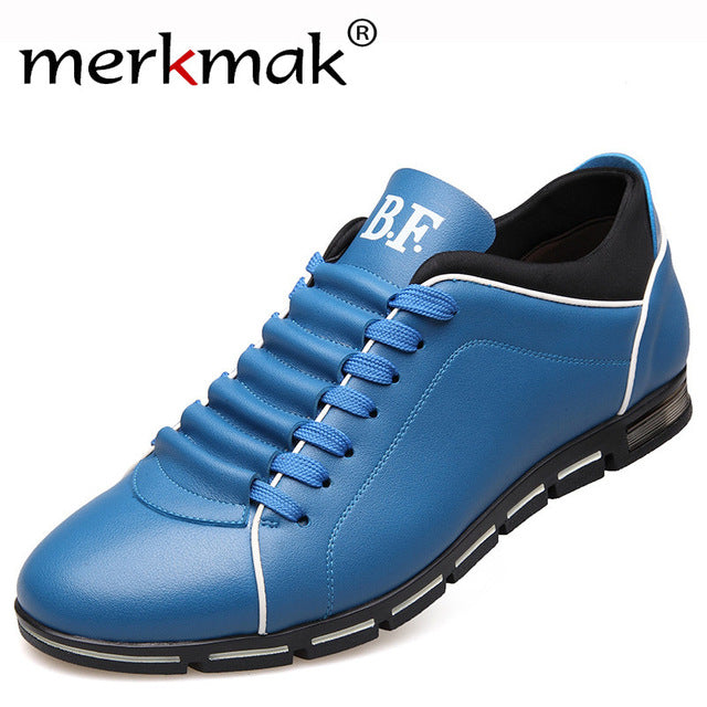 Casual men's leather lace-up flat loafer shoes by The Clothing Company Sydney, featuring a sleek design and comfortable fit.