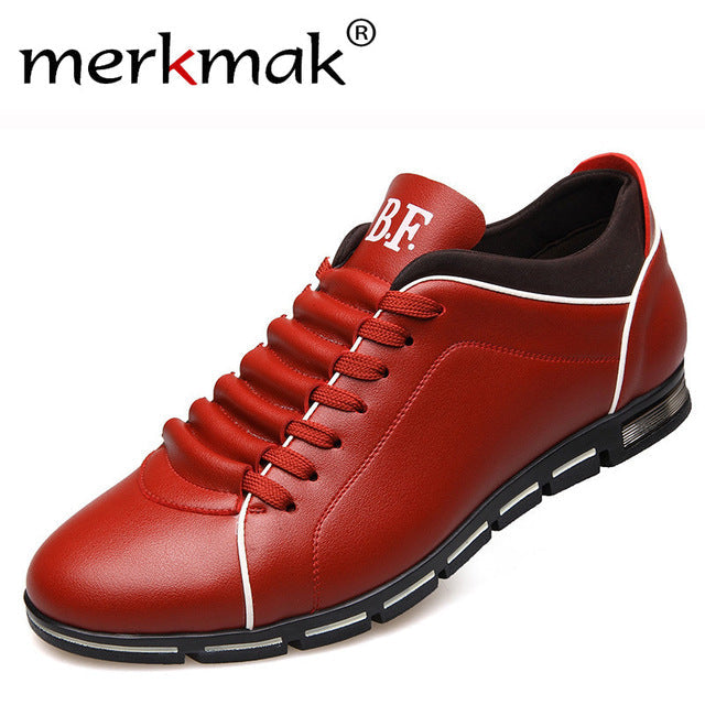 Casual men's leather flat loafers with lace-up design by The Clothing Company Sydney, featuring a sleek, comfortable shoe style.