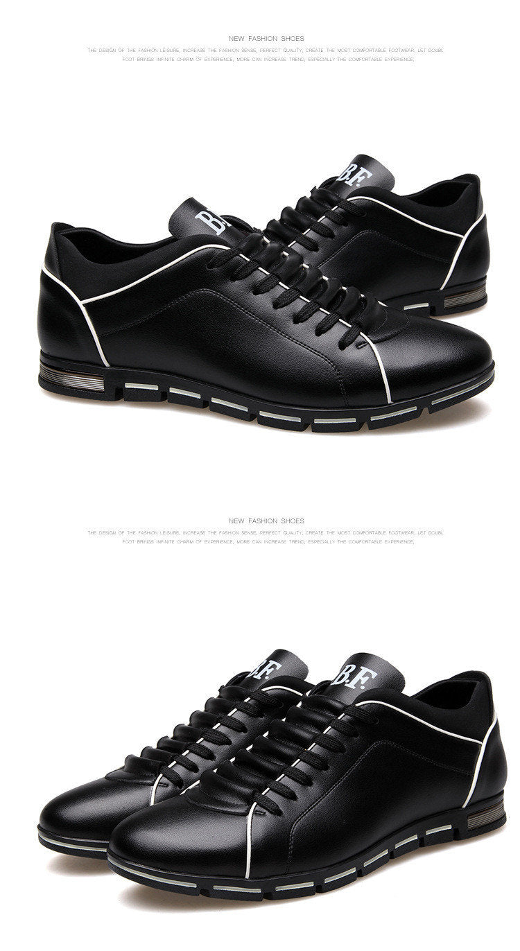 Casual men's leather flat loafer shoes with lace-up design by The Clothing Company Sydney, featuring a sleek, comfortable fit.