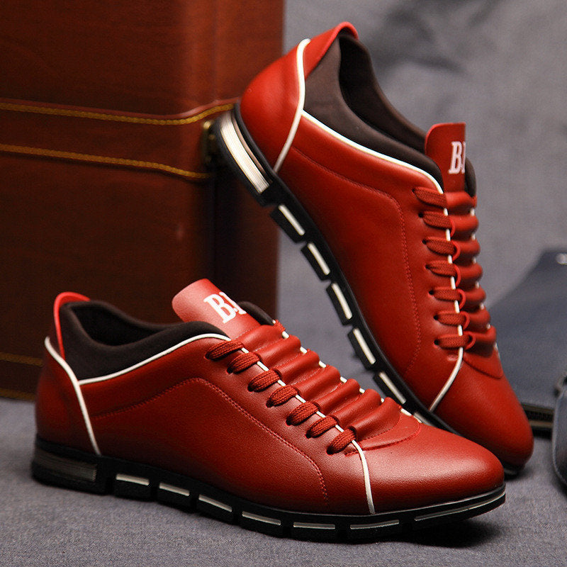 Casual men's leather lace-up flat loafer shoes by The Clothing Company Sydney, shown in brown with a sleek, stylish design.
