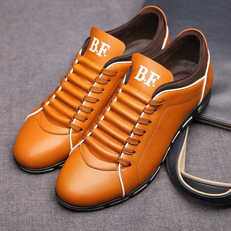 Casual men's leather lace-up flat loafer shoes by The Clothing Company Sydney, featuring a sleek design and comfortable fit.