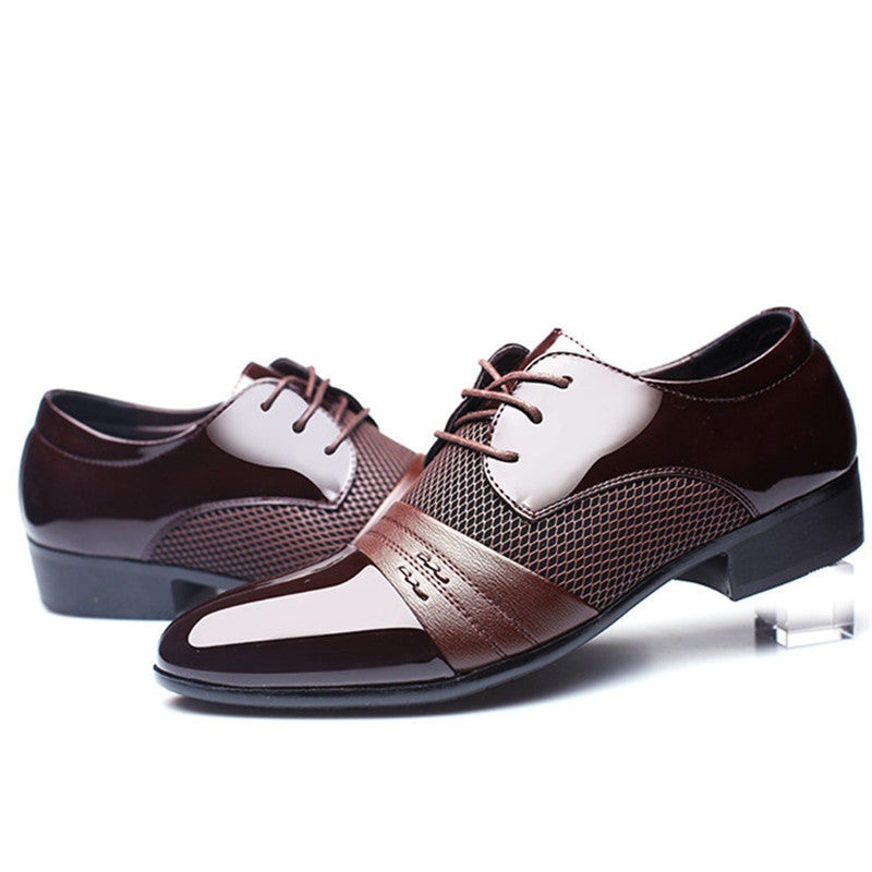 Black and brown breathable men's formal low top shoes by The Clothing Company Sydney, designed for office and business wear.