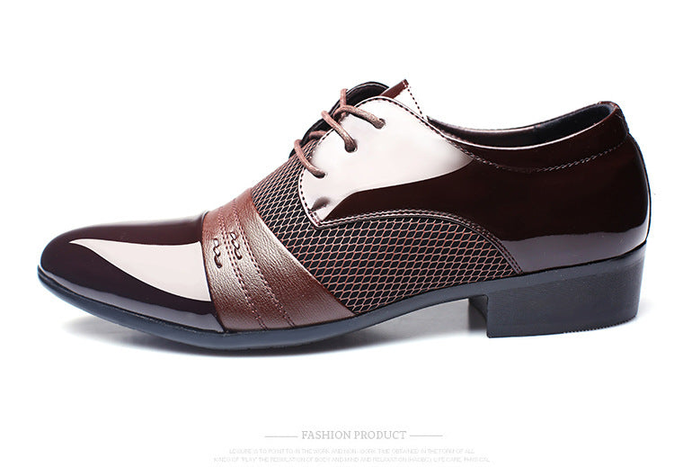 Black and brown breathable low top men's formal office shoes by The Clothing Company Sydney, showcasing sleek leather design.