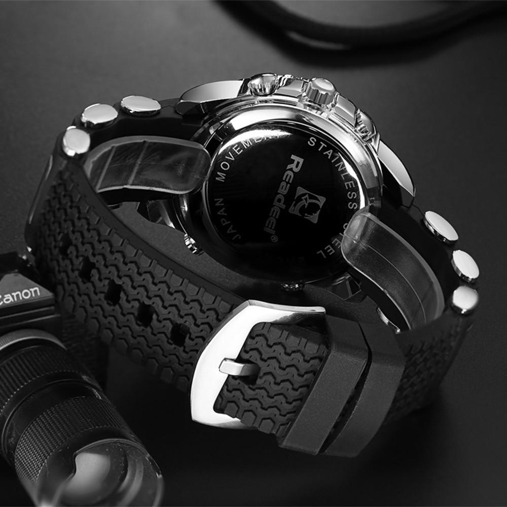 Luxury rubber LED digital men's quartz watch with military-style design and sporty features from The Clothing Company Sydney.