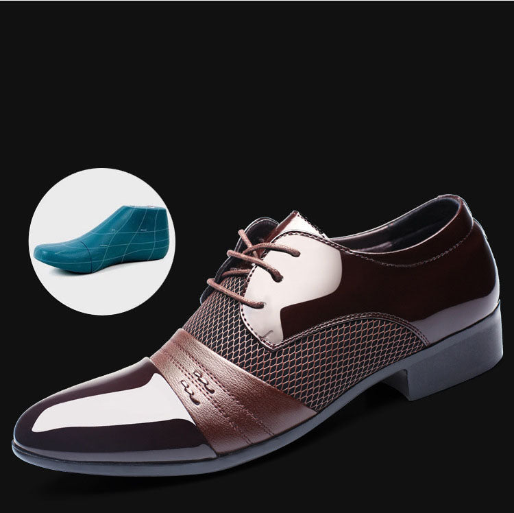 Black and brown men's formal shoes by The Clothing Company Sydney, low top breathable leather office shoes.