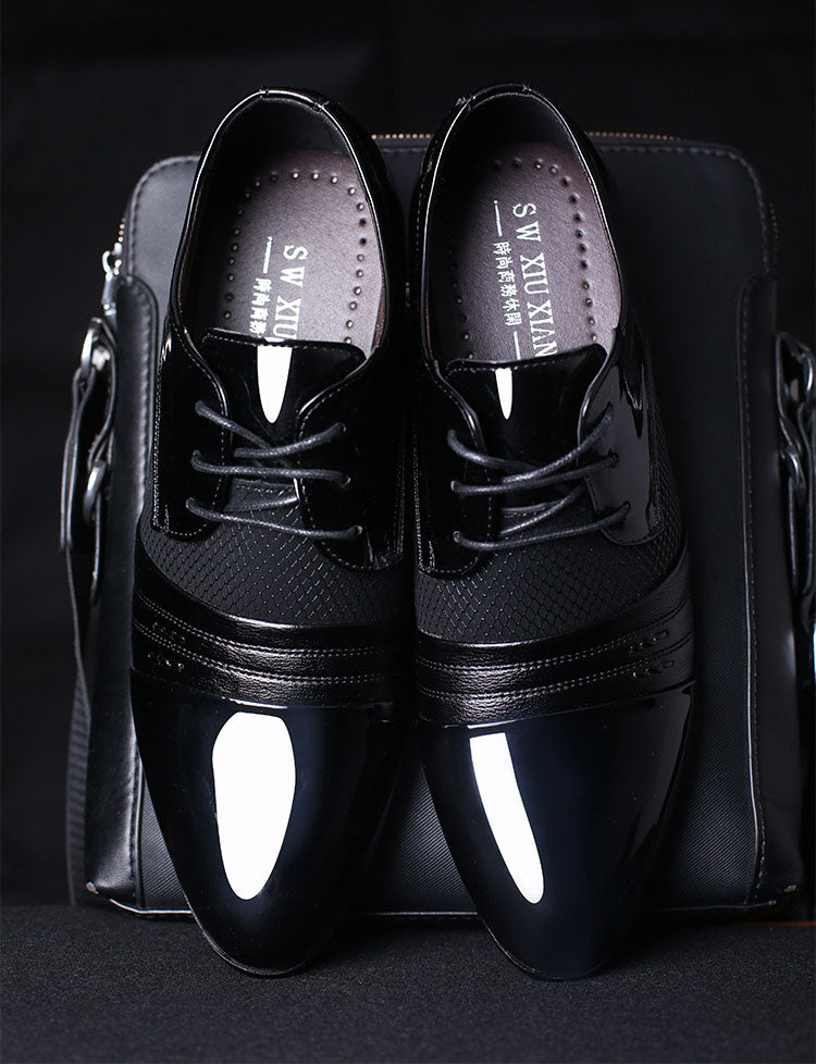 Black and brown breathable low top men's formal shoes by The Clothing Company Sydney, ideal for office and business attire.