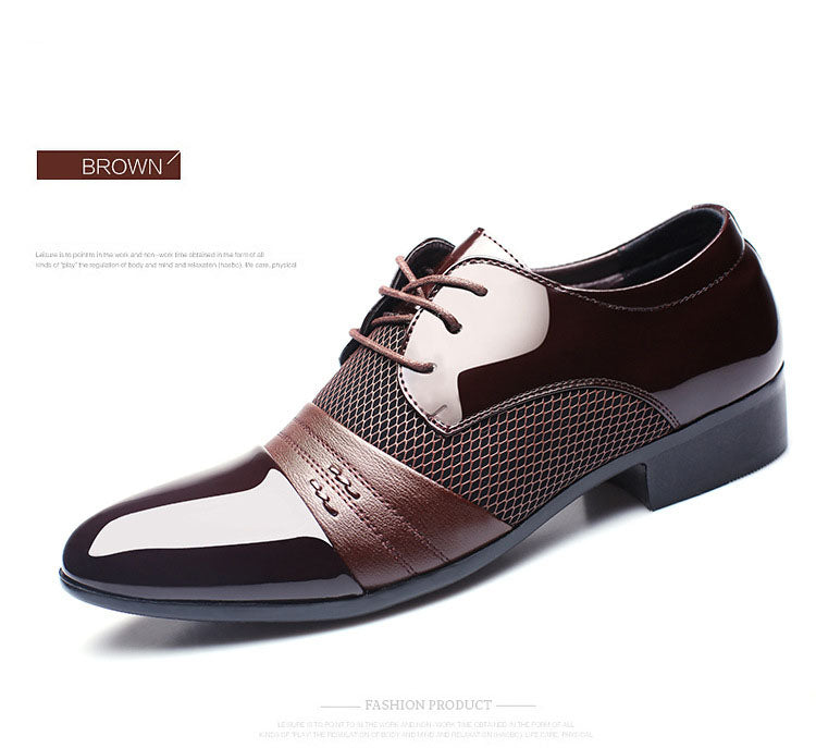 Black and brown men's formal shoes by The Clothing Company Sydney, low-top breathable flat shoes for office and business wear.