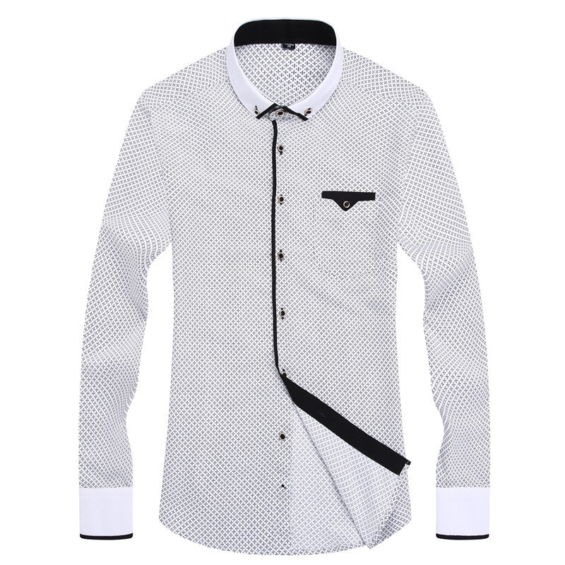 Mens Formal Business Long Sleeved Slim Fit Printed Shirt The Clothing Company Sydney