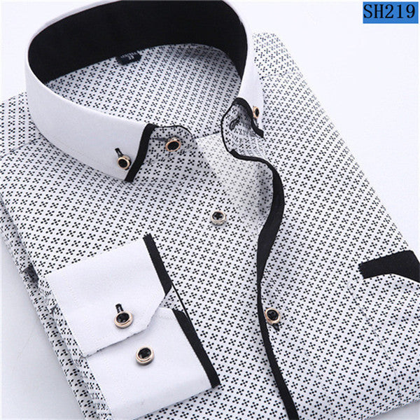 Mens Formal Business Long Sleeved Slim Fit Printed Shirt The Clothing Company Sydney