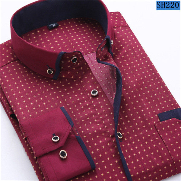 Mens Formal Business Long Sleeved Slim Fit Printed Shirt The Clothing Company Sydney