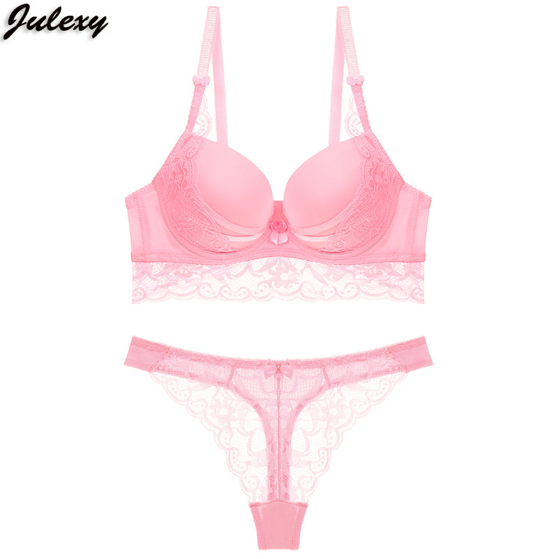 Lace hollow bra and G-string thong lingerie set from The Clothing Company Sydney, featuring intricate lace details and a seductive fit.