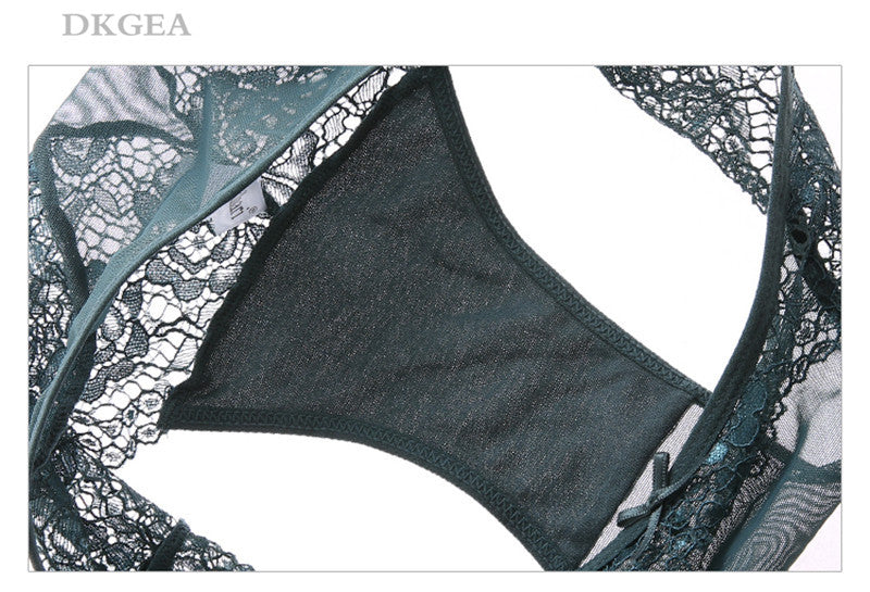 2-piece push-up lace bra and panty lingerie set with 3/4 cups and deep V design from The Clothing Company Sydney.