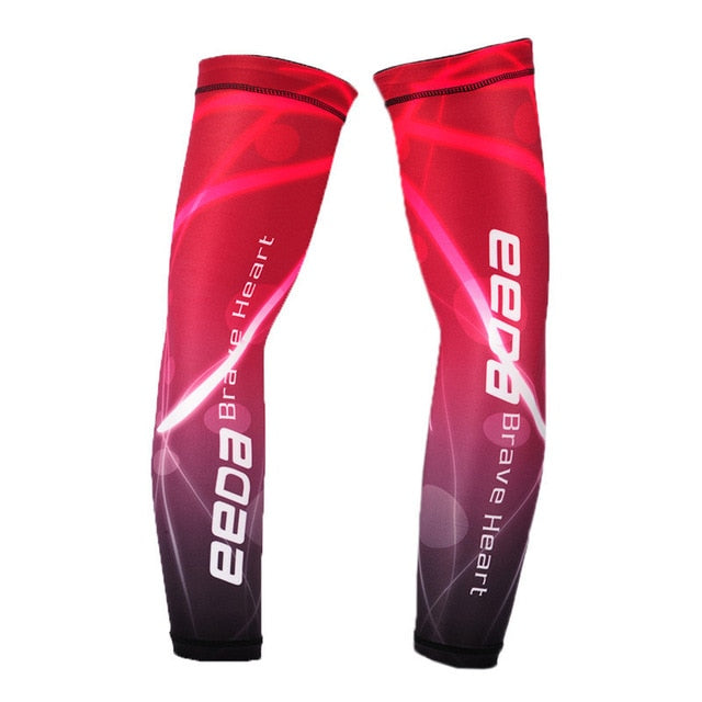 Black cycling and sports arm sleeves from The Clothing Company Sydney with UV sun protection and ergonomic fit.