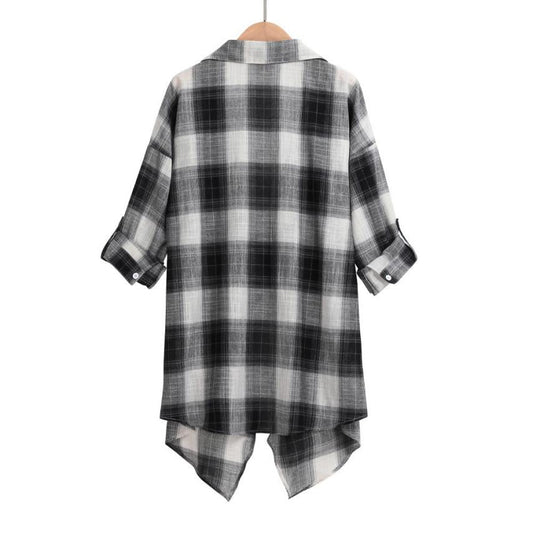 Autumn Irregular Lattice Print Ladies Outerwear Cardigan Jacket The Clothing Company Sydney