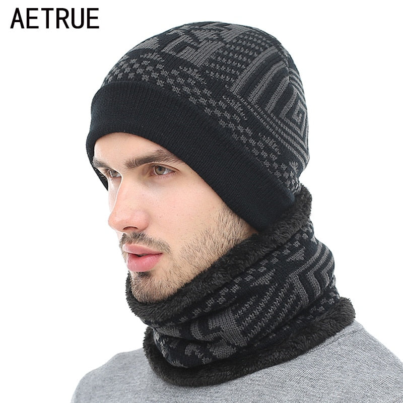 Two-piece winter knitted beanie and scarf set from The Clothing Company Sydney, featuring warm, cozy accessories in neutral tones.