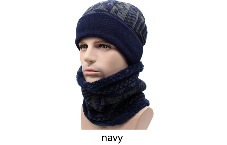 Two-piece winter knitted beanie and scarf set from The Clothing Company Sydney, featuring cozy, ribbed knit accessories.