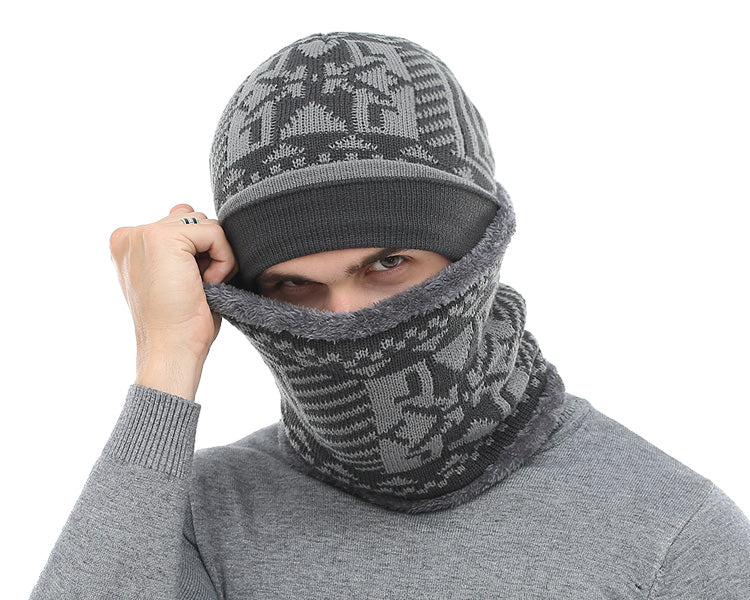 Two-piece winter knitted beanie and scarf set from The Clothing Company Sydney, soft, cozy accessories for cold weather.