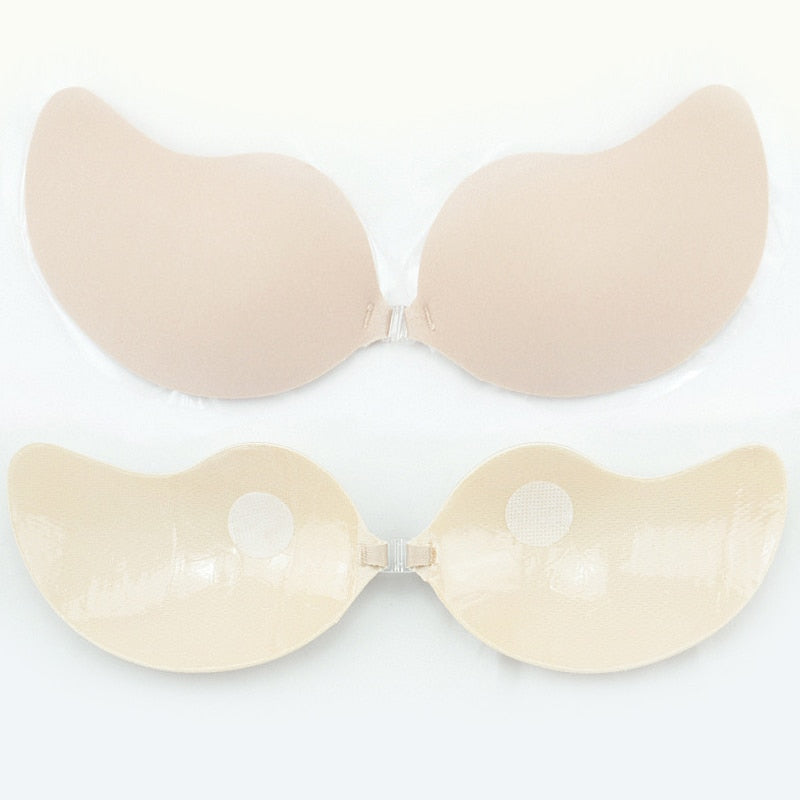 Silicone strapless push-up backless seamless bra by The Clothing Company Sydney, self-adhesive and invisible for a smooth fit.