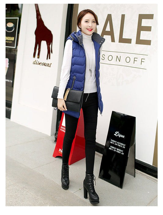 Autumn Winter Hooded Long Vest PufferJacket The Clothing Company Sydney