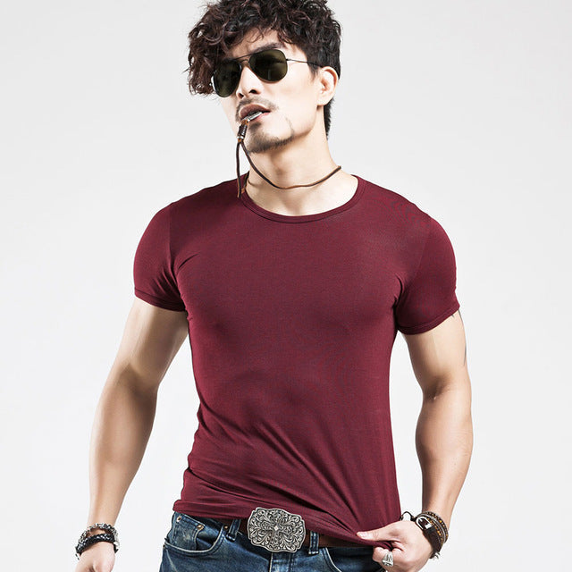 Elastic V neck Casual Mens T Shirt in 20 Colours The Clothing Company Sydney