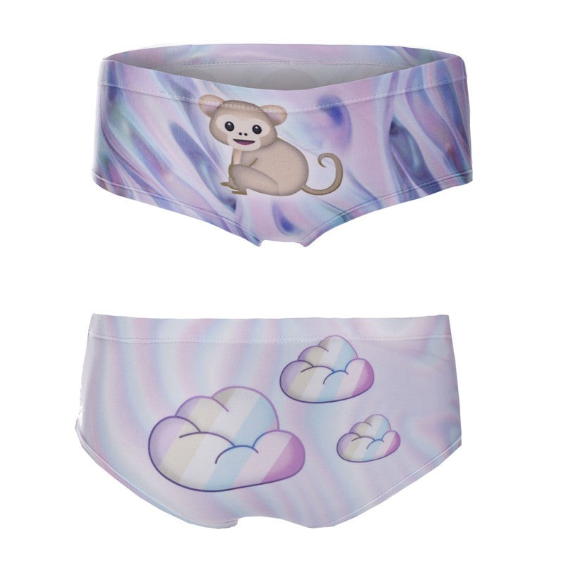 3D humorous printed knicker panties from The Clothing Company Sydney in 20 playful lingerie designs, featuring colorful cartoon patterns.