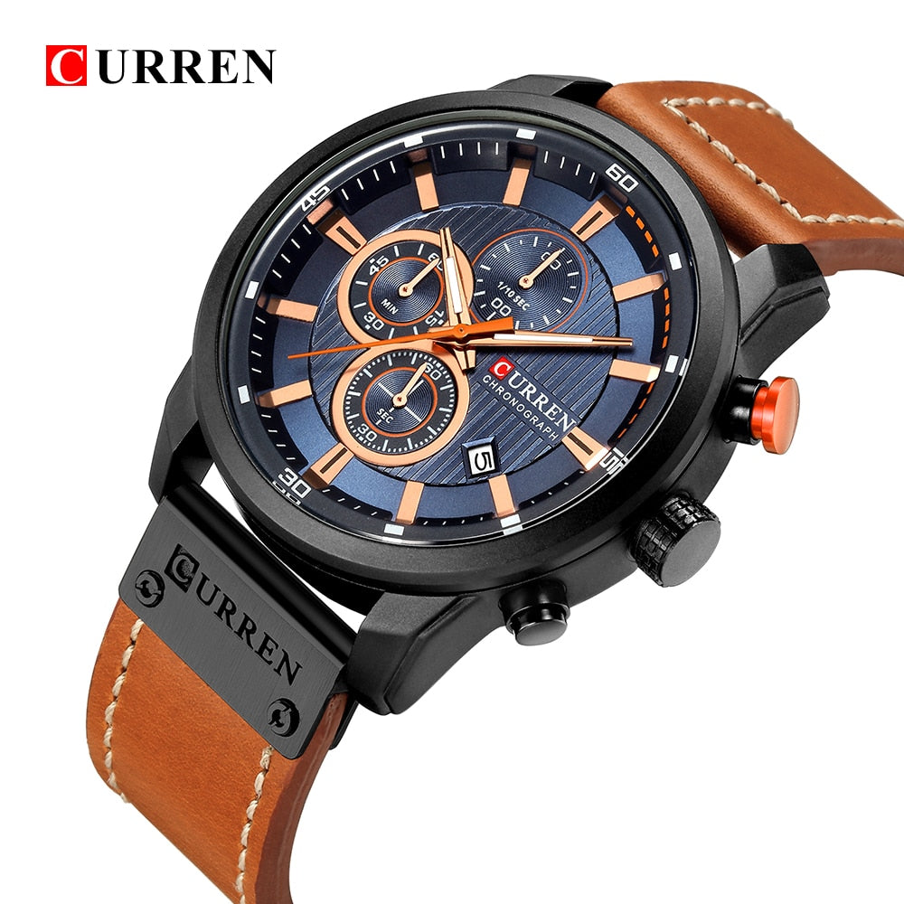 Luxury men's Army military leather sports watch with analog digital display and quartz movement by The Clothing Company Sydney