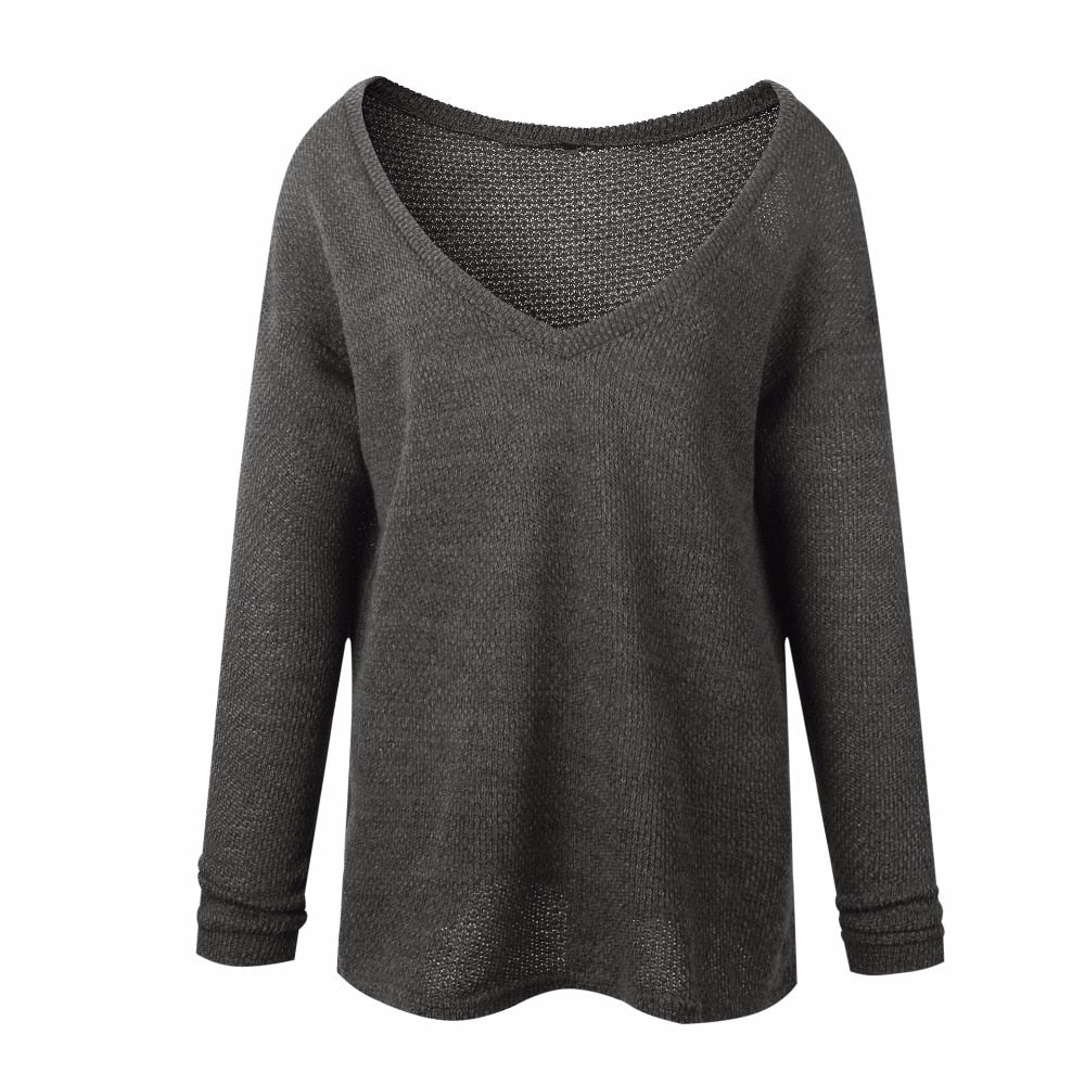Plus size autumn winter knitting casual long sleeve loose sweater from The Clothing Company Sydney, cozy and comfortable top.