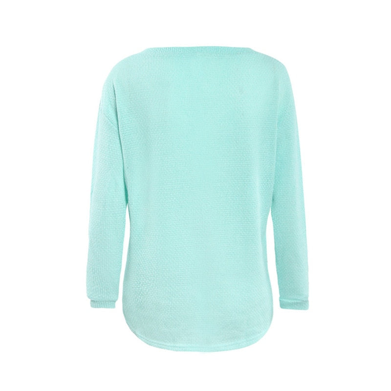 Plus size autumn winter knitting casual long sleeve loose sweater from The Clothing Company Sydney, cozy knit top for cold weather.