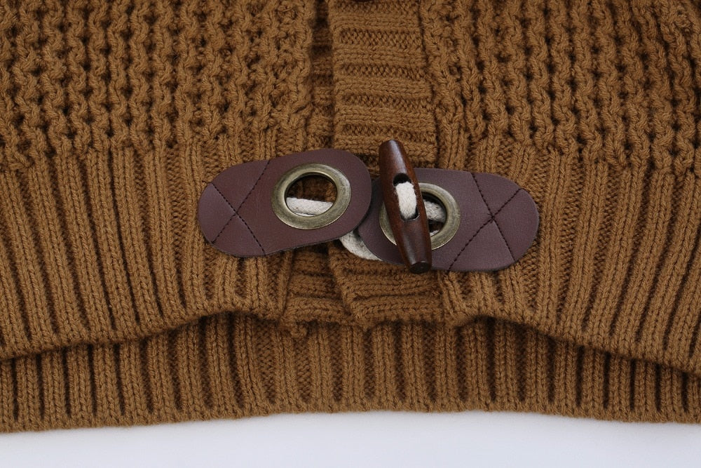Loose fit knitted cardigan from The Clothing Company Sydney, button-up casual sweater with a relaxed style and cozy knit texture.