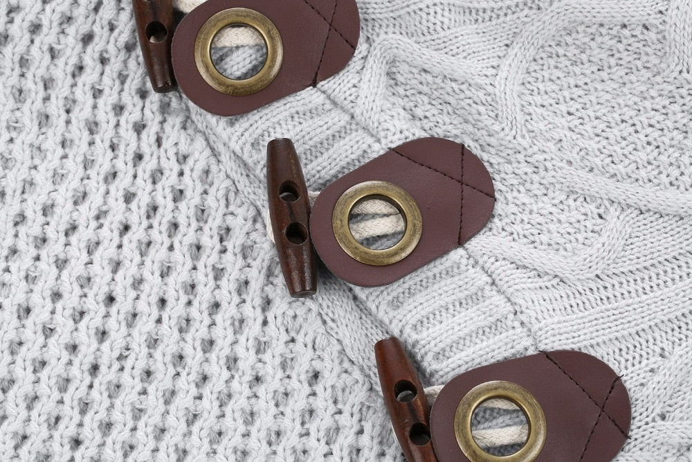 Loose fit knitted cardigan from The Clothing Company Sydney, button-up casual sweater with a relaxed style and soft knit fabric.
