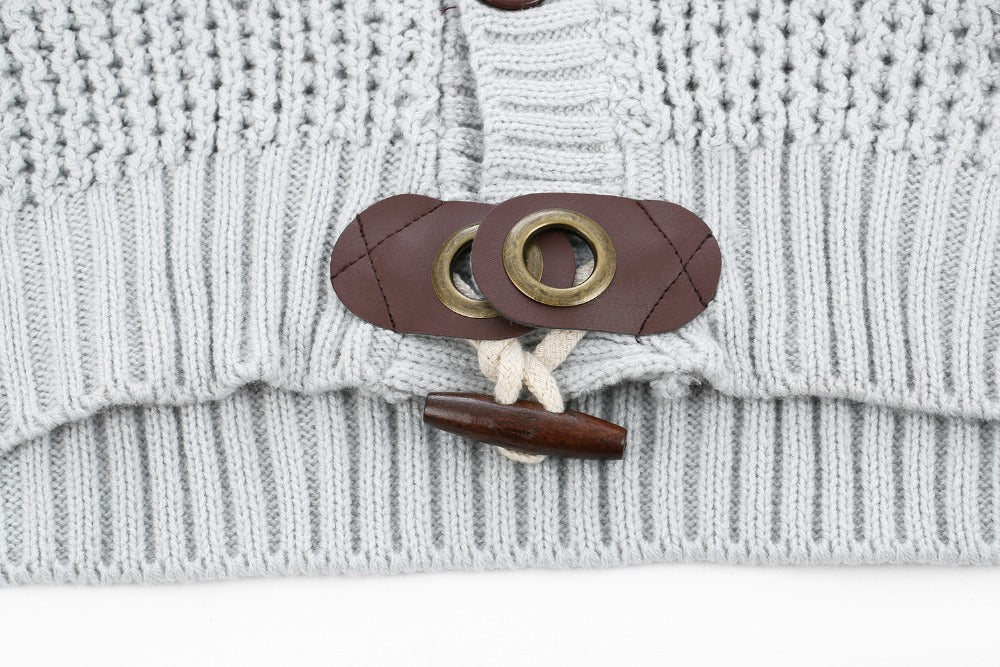 Loose fit knitted cardigan from The Clothing Company Sydney, casual button-up sweater with a relaxed style and soft knit texture.