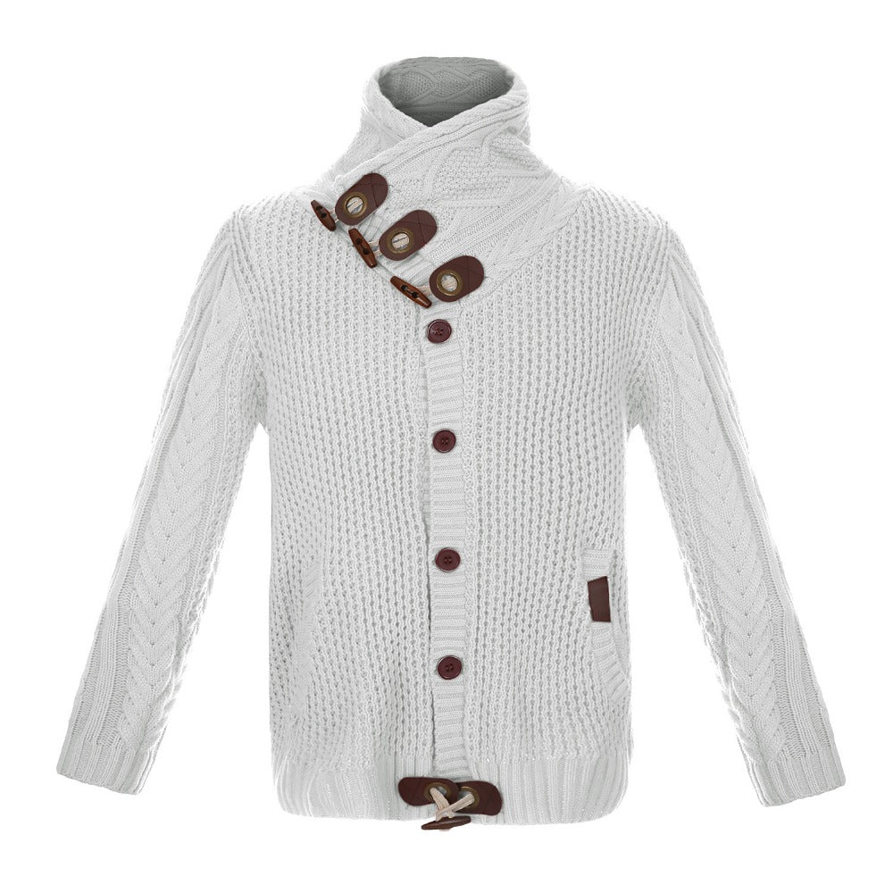 Loose fit knitted cardigan from The Clothing Company Sydney, button-up casual sweater with a relaxed style and soft knit texture.