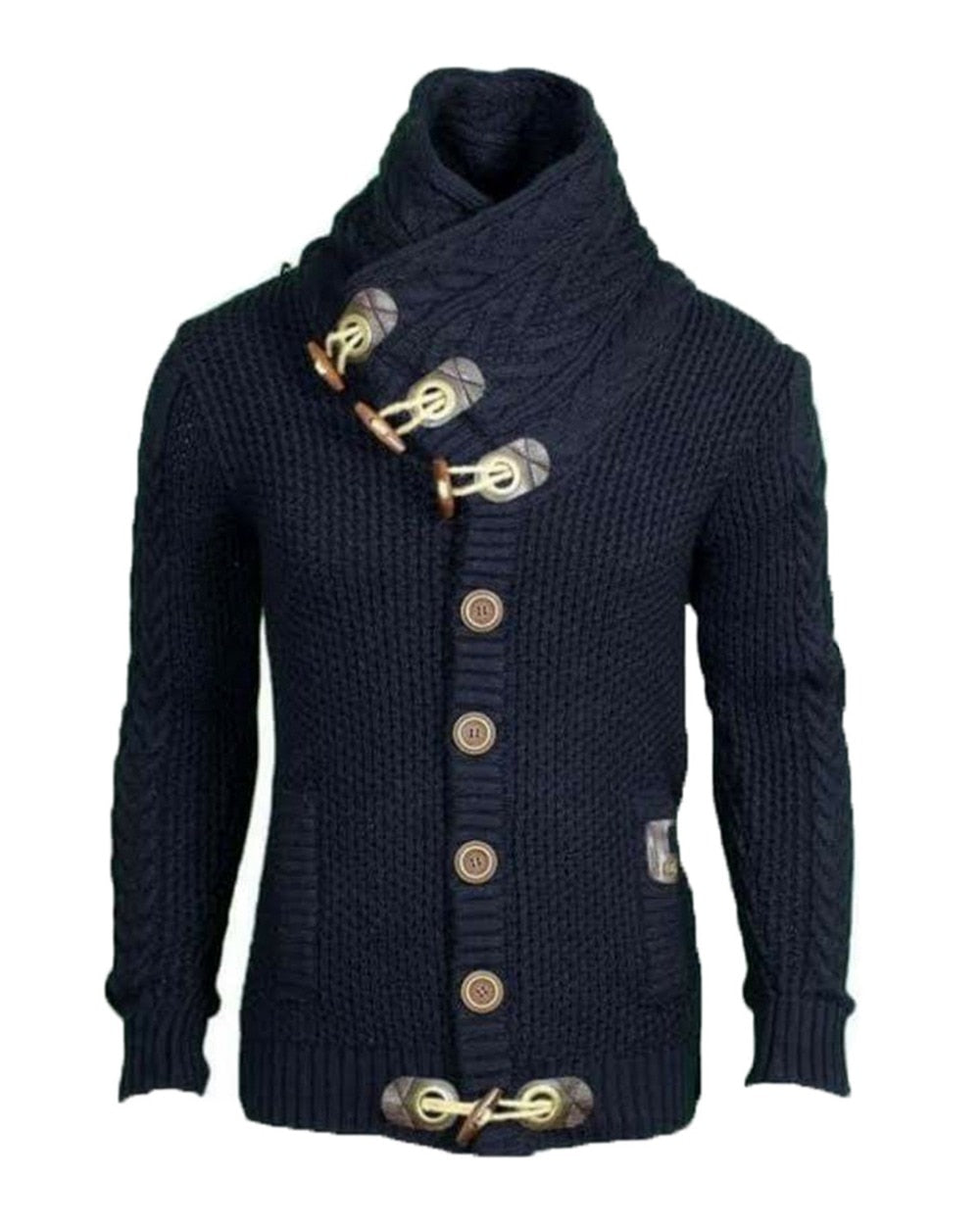 Loose fit casual knitted cardigan from The Clothing Company Sydney, featuring button-up design and comfortable top style.
