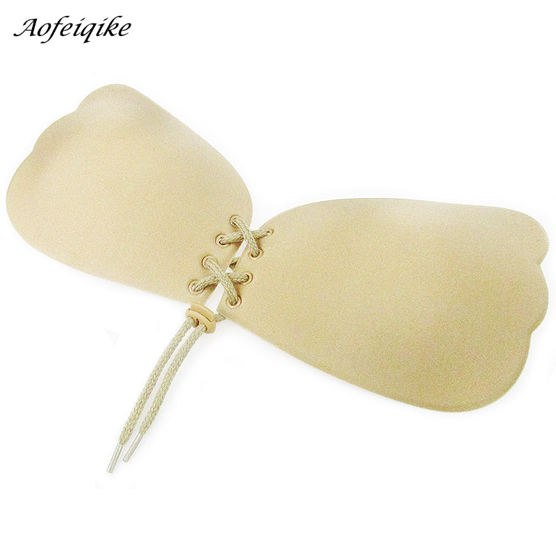 Seamless strapless silicone push-up bra from The Clothing Company Sydney, wire-free and invisible for smooth, comfortable lingerie.