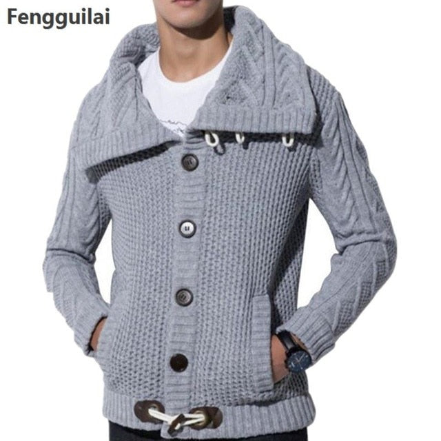 Loose fit knitted cardigan from The Clothing Company Sydney, button-up casual sweater, with a cozy, relaxed style.