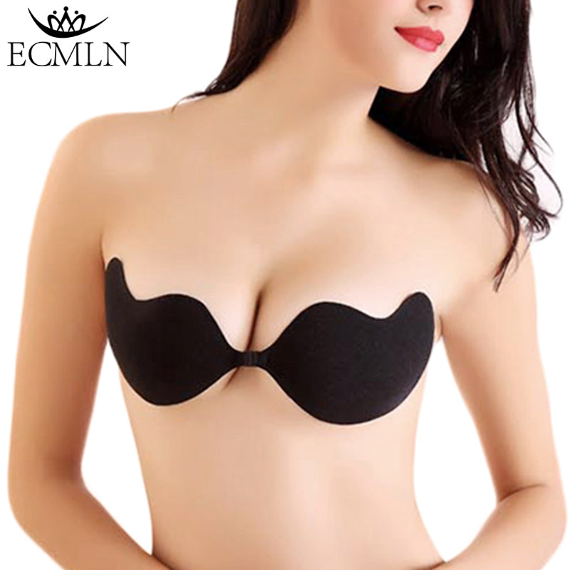 Silicone strapless self-adhesive backless seamless bra from The Clothing Company Sydney, designed for invisible support and lift.
