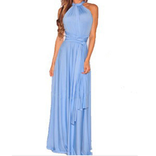 Bridesmaid formal multi-way wrap maxi dress with hollow-out design from The Clothing Company Sydney, shown in a versatile convertible style