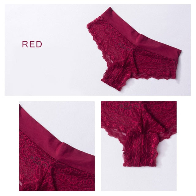 Seamless cotton mix lace thongs from The Clothing Company Sydney, ultra-soft G-string underwear with delicate lace detail.