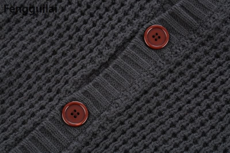 Loose fit knitted cardigan from The Clothing Company Sydney, casual button-up sweater with relaxed style and cozy knit texture.