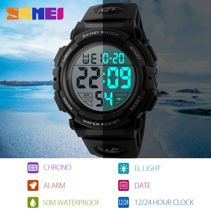 Men's luxury brand sport watch by The Clothing Company Sydney, digital display, 50M waterproof, electronic timing features.