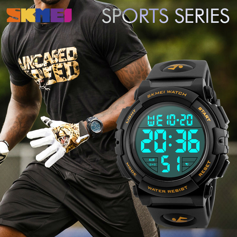 Men's luxury digital sport watch by The Clothing Company Sydney, waterproof 50M, with electronic display and sporty design.
