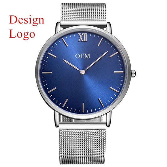 Unisex Custom Design Your Own Watches with Logo Blue Face The Clothing Company Sydney