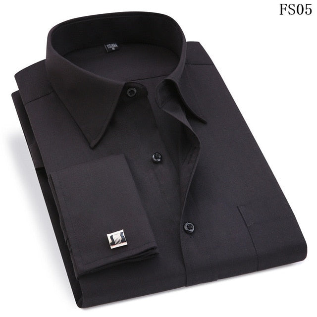 French Cufflinks Long Sleeve Casual Slim Fit French Cuff Dress Shirts For Men The Clothing Company Sydney