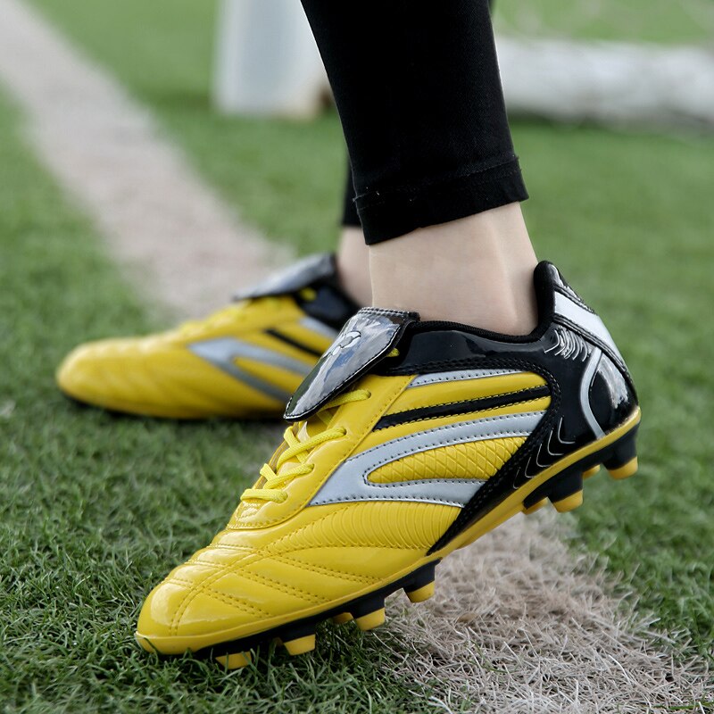 Kids soccer cleats with long spikes, turf PU leather shoes for boys and girls, outdoor sports trainers from The Clothing Company Sydney