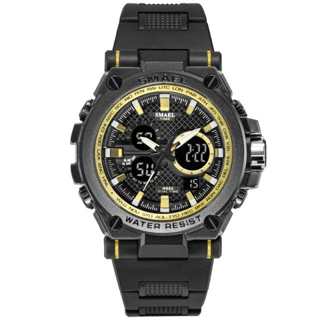 Men's digital sport watch by The Clothing Company Sydney with LED display, 50m water resistance, and multifunction quartz features.