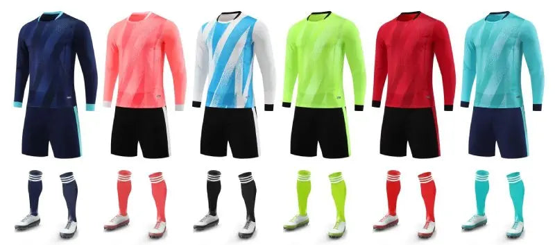 Goalkeeper Football Jersey Suit for Kids Adults Personalized Custom Boys Girls Men's Womens Print Long Sleeve Soccer Uniforms